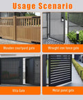 Heavy Duty 8 Inch Gate Wheels Rock Solid 360 Swivel Casters on wooden courtyard gate showing smooth operation.