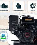 Rugged 13 Horsepower Gas Air Compressor featuring a gasoline engine with 420 cc power and EPA certification.