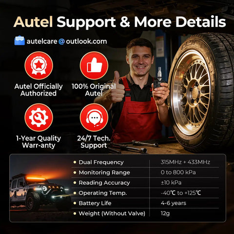 MX Sensor TPMS One Sensor With 315 And 433 MHz Metal Valve Press In Programmable Tire Pressure Sensor For Easy Auto Tire Maintenance And Seamless Wheel Fitment, garage image