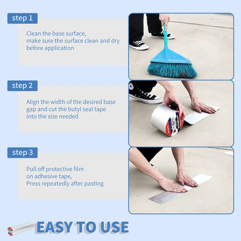 How to apply Heavy Duty Butyl Waterproof Tape 20 Inch By 32.8 Feet Aluminum Foil Backed Seal Strip for leaks.