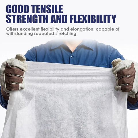 Person holding High Density Stitched Polyester Roof Mesh Fabric 40 X 157.5 Ft showing flexibility and tensile strength.