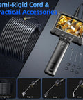 Waterproof IP67 Borescope Endoscope Camera With Light 4.3 Inch LCD 1080P HD Inspection with 16.5ft semi-rigid cable