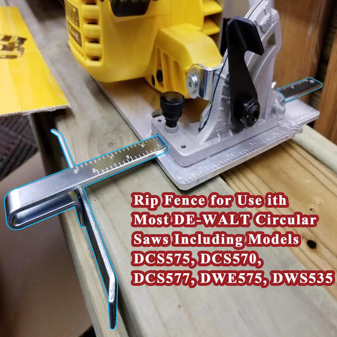 Solid Rip Fence Guide Kit That Upgrades DeWalt Circular Saws for precise cuts with sturdy steel and easy setup on wood.