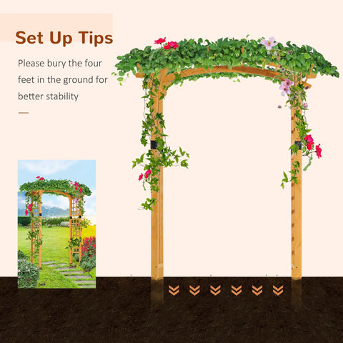 90 Inch Wood Garden Arbor Arch With Trellis Wall For Climbing Plants And Hanging Vines A Sturdy Backyard Decor Upgrade