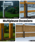 2 Pack Heavy Duty Fence Post Repair Kit For 4x4 And 6x6 Wood Or Metal Posts With Thickened Steel Anchor shown on mailboxes and railings