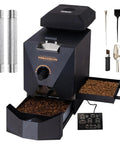 Home Coffee Roaster For Easy Auto And Manual Roasting Modes, Smoke Filter For Light Roasts, Two Chimney Tubes And Chaff Collector