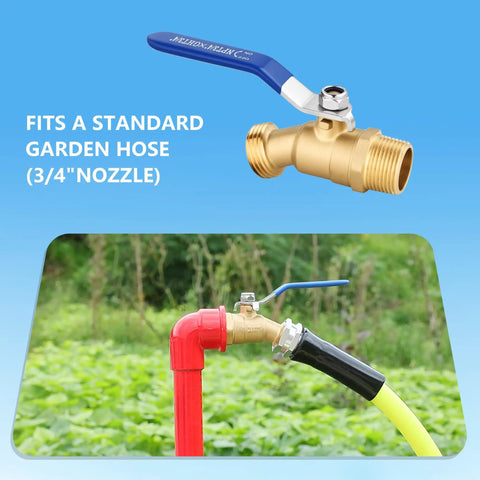 Heavy Duty Outdoor Hose Spigot Brass Lead Free With Three Quarter Inch NPT And Male GHT Threads High Flow Full Bore Valve