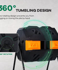 Dual Chamber 42 Gallon Outdoor Compost Tumbler Rotating Bin BPA Free For Garden Yard with 360° easy turn design