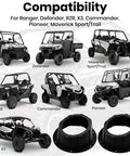 No Sweat Install Angled 6.5 Inch Speaker Pods Two Pack Slick Universal Mount Kit Black compatibility with UTV models.