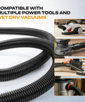 10 Ft Dust Collection Hose Kit With Five Fittings For Woodworking Tools Home Use And Wet Dry Shop Vacuums coiled with tools