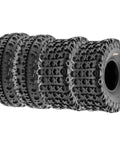 Set Of 4 ATV UTV Knobby Sport Tires Front 21x7-10 Rear 20x11-9 6 Ply Tubeless A027 Built For Rugged Trails And All Terrain Grips