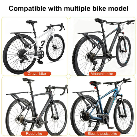 Sleek Carbon Fiber And Aluminum Rear Bike Rack For Mountain And Road Bikes Built Different To Haul Gear Reliably Every Time Without Extra Bulk Or Concerns on gravel, mountain, road, and electric assist bikes.
