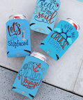 Ocean Blue Nautical Beer Can Sleeves 12 Pack For Sailing Parties And Bachelorette Celebrations Ship Nauti Style Drink Coolers