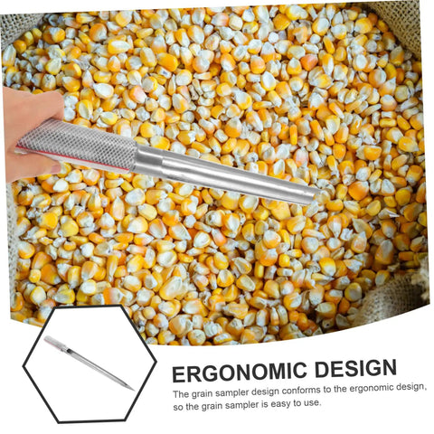 Pro Grade Portable Stainless Steel Grain Sampler With Rubber Grip for Fertilizers and Seeds precise sampling in corn pile
