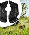 Pulley Belt Guard Cover 2Pcs For 42 And 46 Inch Decks Replacement Parts For Craftsman Yard Machines Yard Man Troy Bilt Husky Murray Lawn Mowers Heavy Duty Metal Shield For Reliable Belt Protection And Easy Maintenance shown in black metal.