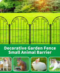 Rustproof Metal Garden Fence Panels No Dig 10 Pack Decorative Border Fencing For Dogs And Pets 11 Feet Long Outdoor Fence