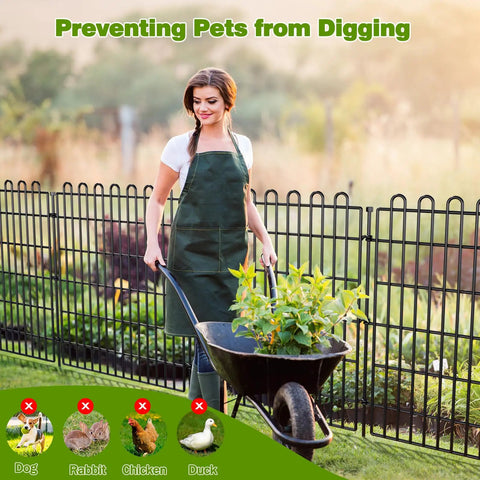 Easy Up No Dig Decorative Garden Fence Panels With Gate For Yard 24 Inch High By 20 Feet Long metal portable animal barrier
