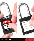 Lockout Tagout Padlocks Set Of 10 Black Keyed Alike Safety Locks With 2 Keys Each, OSHA Compliant LOTO Locks For Safety Use