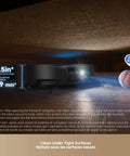 X50 Ultra Robot Vacuum And Mop cleaning under low furniture, highlighting its 3.5in height for tight spaces.