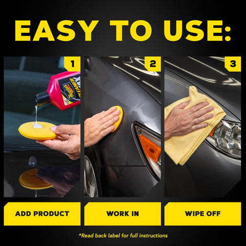 Step-by-step use of One Step Cleaner Wax Liquid Car Wax That Cleans Polishes And Protects Exterior Paint And Clear Coat
