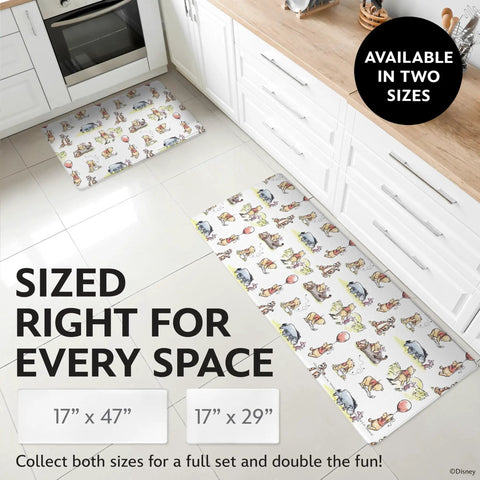 Mickey Mouse Minnie Mouse Stitch Winnie The Pooh Totally Anti Fatigue Kitchen Mats, two sizes, non-slip PVC foam, on kitchen floor