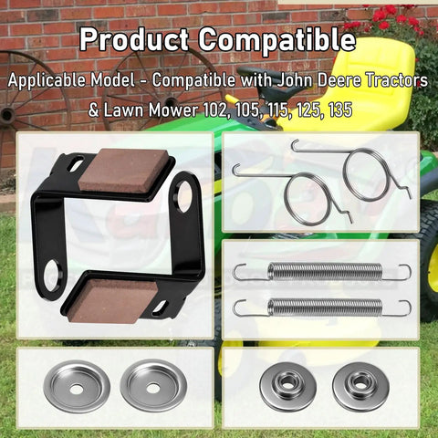 2 Pack Brake Pad Kit With Retainer And Torsion Springs For 42 Inch Deck Tractors And Lawn Mowers Fits L LA X Series 100 105 110 115