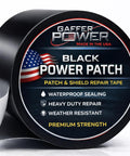 Black Butyl Waterproof Repair Tape For Roof Patches And Leaks, 4 Inch By 5 Feet, front view showing label and features