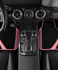 Waterproof Car Seat Covers Full Set With Anti Slip Leather Steering Wheel Cover And Floor Mats Universal Fit interior view.
