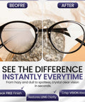 ULTRAVUE eyeglass gel lens cleaner kit packaging with two eyeglasses and two microfiber cloths