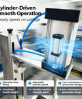 Cylinder-driven smooth operation of Heavy Duty Semi Automatic Paint Filler And Bucket Capper with stainless steel build.