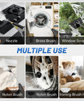 Multiple uses of Powerful 1500W High Pressure Steam Cleaner With 6 Adjustable Levels shown on various household items.