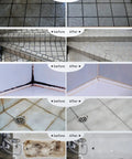 Before and after cleaning tiles and grout with Cordless Electric Spin Scrubber With Dual Speed Settings for bathroom cleaning