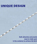 Close-up of unique design on Two Piece 12 Inch Stainless Steel Bar Spoon Set for Cocktails showing the mirror-polished 18/8 handle.