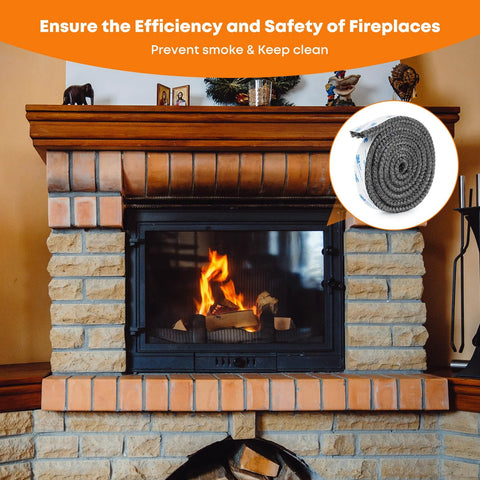 Stanbroil stove gasket tape, fiberglass 3M, 5/8in x 1/8in, 72in, self-adhesive flat gasket for stoves and fireplaces
