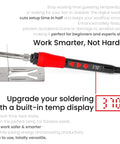 60W 120V Soldering Iron Kit With Digital LED Display 5 In 1 showing red handle and temperature readout at 370°C