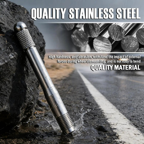 Stainless Steel Wheel Alignment Pin With M14x1.5 Thread in rainy environment showcasing durability