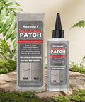 Heavy Duty Asphalt Crack Filler Plus Flexible Concrete Sealer For Driveways No Brainer Garage Repair Hella Tough Pavement Patch waterproof 100ml package on green background.