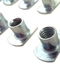 Professional 10 Pack Sliding T Nuts 1/4-20 Thread T Slot Hardware Zinc Coated Steel Fasteners, close-up view.