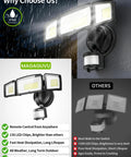 Beastly Bright 100W LED Security Flood Light With 11000 Lumens, 3 adjustable heads, motion sensor, remote control, IP66 waterproof.