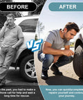 Comparison showing before and after using 60Pcs Screw In Tire Repair Kit With Rubber Nails For Tubeless Tires Fast Emergency Flat Tire Repair Tool Easy DIY Puncture Fix For Car Motorcycle Truck SUV Bike On The Go
