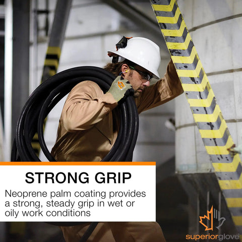 Worker using Flame Resistant Arc Flash Glove With Neoprene Palm For Superior Grip And Dexterity, Level 2 ATPV 11 Cal/cm2, S13FRNE