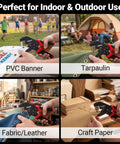DIY Friendly Grommet Kit With Case Pro Grade Hole Punch Set used on PVC banner, tarpaulin, fabric, and craft paper.
