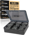 500-Piece Heavy Duty Aluminum Pop Rivet Assortment Kit With Steel Mandrels 3/32 1/8 5/32 3/16 Inch in storage case.