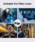 Top Notch Fiber Laser Safety Goggles For 1064Nm Eye Protection And Laser Engraving Gear with welding, cutting, and engraving imagery.