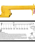 Heavy Duty Forklift Jib Boom Crane With Dual Hooks And Smooth 0 To 75 Degree Tilt Hella Tough 6600 Pound Capacity attachment side view