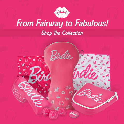 Pink Birdie Blade Putter Cover Made With Tour Grade PU Leather And Velour Lining, Funny Embroidery, golf accessories display
