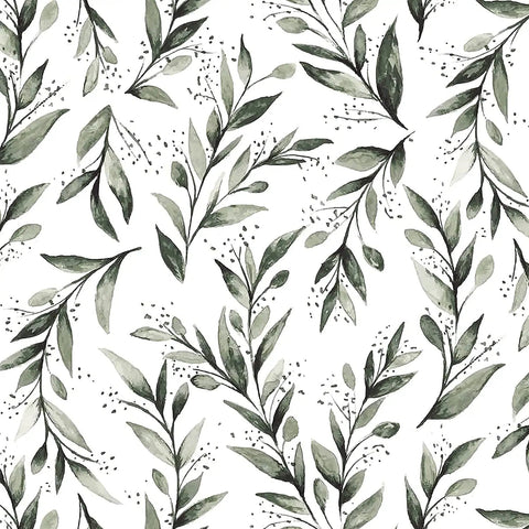 Olive Leaf Peel And Stick Wallpaper 17.7 Inch By 196.8 Inch Sage Green Self Adhesive Vinyl For Walls Removable Farmhouse Decor