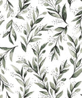 Olive Leaf Peel And Stick Wallpaper Self Adhesive Vinyl Roll Seventeen Point Seven By Five Hundred Ninety Point Five Inches Sage Green Pattern