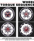 Wheel torque sequence diagram for Zinc 1/2-20 Open End Bulge Acorn Lug Nut Heavy Duty 60 Degree Conical Seat installation