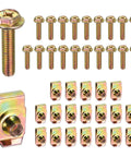20 Piece M6 Body Bolts And U Nuts Kit For Bumper And Fender Liner Replacement, Manganese Steel Fasteners For Most Cars, Easy Install, DIY Friendly And Secure Fastening With Durable U Nuts And Bolts. M6 bolts and U nuts kit with zinc-plated manganese steel fasteners